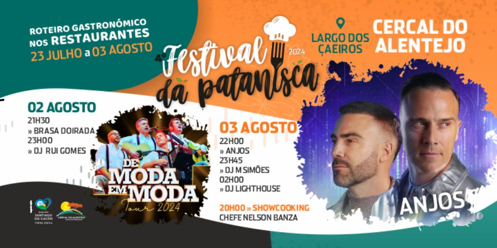 Concertos, a atuação de dj’s e tasquinhas são alguns dos destaques do 4.º Festival da Patanisca, em Cercal do Alentejo