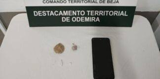 Odemira: GNR detém homem por tráfico e apreende mais de uma centena de doses de droga em Sabóia