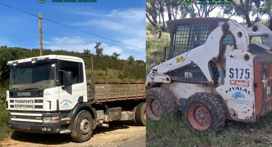 Odemira: GNR encontra camião furtado e descobre máquina industrial escondida em Relíquias