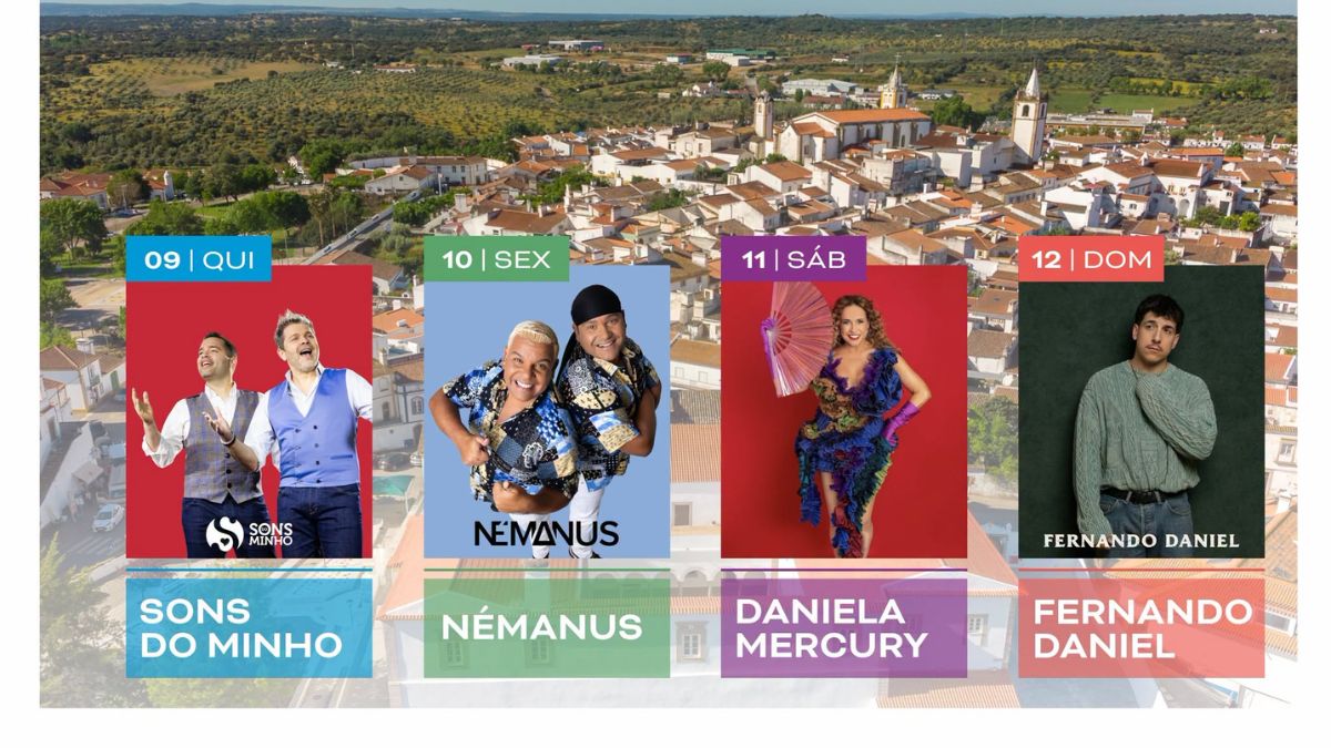 XV Feira das Atividades Económicas em Arronches: Némanus, Daniela Mercury e Fernando Daniel compõem o cartaz
