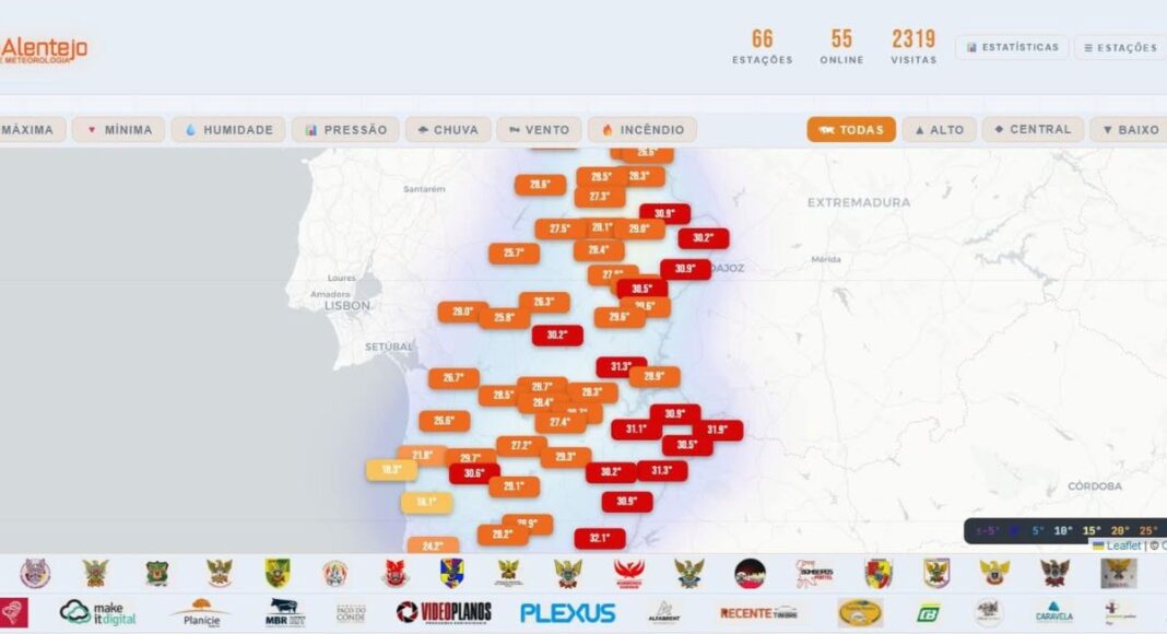 MeteoAlentejo lança novo website com mapa meteorológico em tempo real para a região